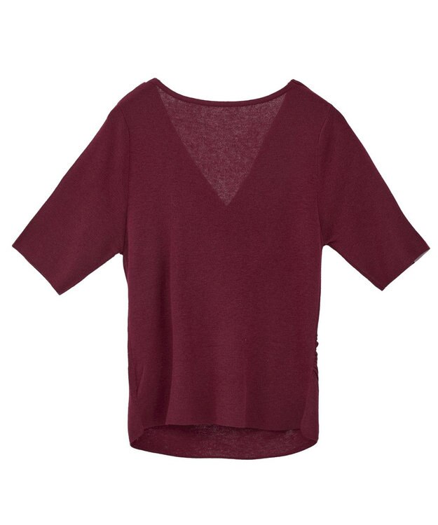 earth music&ecology ドレープニットプルオーバー Bordeaux