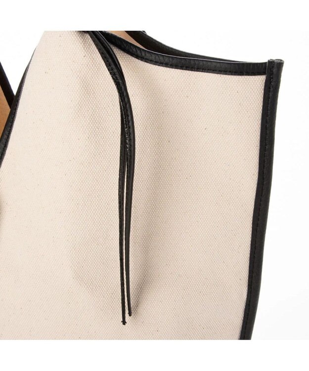 UNBILLION perche コットン×牛革付属トートバッグ L ブラック