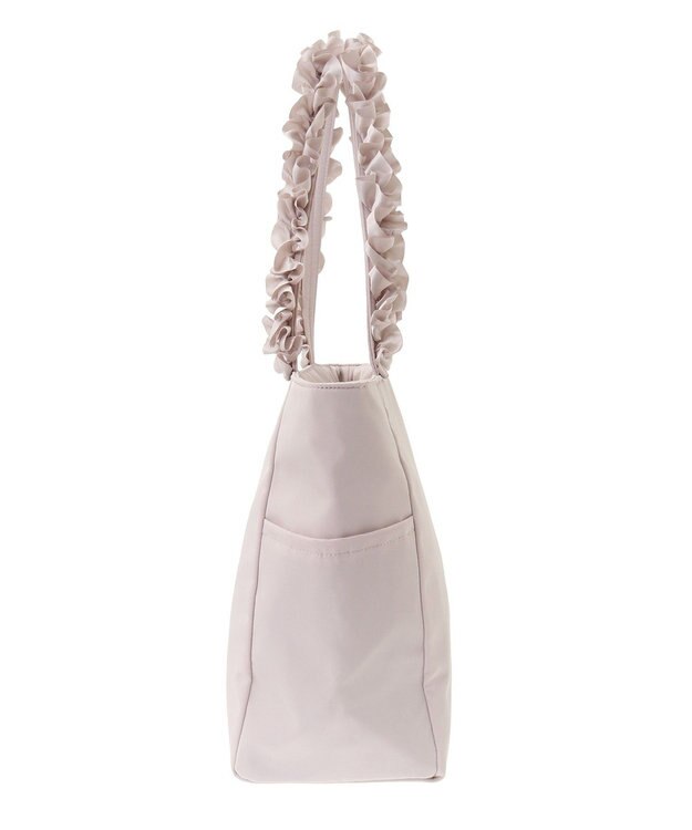 Maison de FLEUR 撥水加工フリルハンドルバッグ Grayish Pink