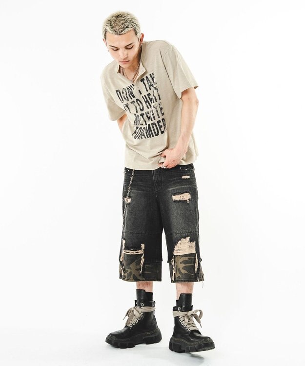 WEGO 【ユニセックス着用ITEM】ビッグロゴスラブヘンリーネックT（SS） ベージュ