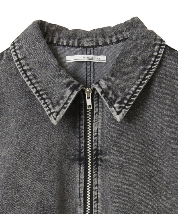 Green Parks ・ＥＬＥＮＣＡＲＥ　ＤＵＥ　デニムステンカラーブルゾ Black