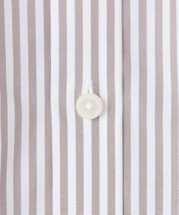 GOTAIRIKU 【形態安定】PREMIUMPLEATS_ボタンダウンカラー 通年ドレスシャツ_ストライプ(25年春夏モデル) ダークブラウンストライプ