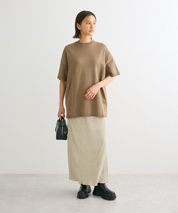 Green Parks ・ＡＮＤＳＥＡＲＣＨ　ニット５分袖プルオーバー Khaki