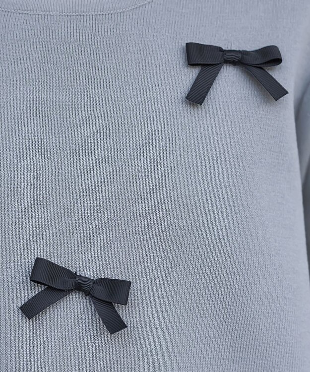 Tiaclasse L 【洗える】リボンニットチュニック グレー