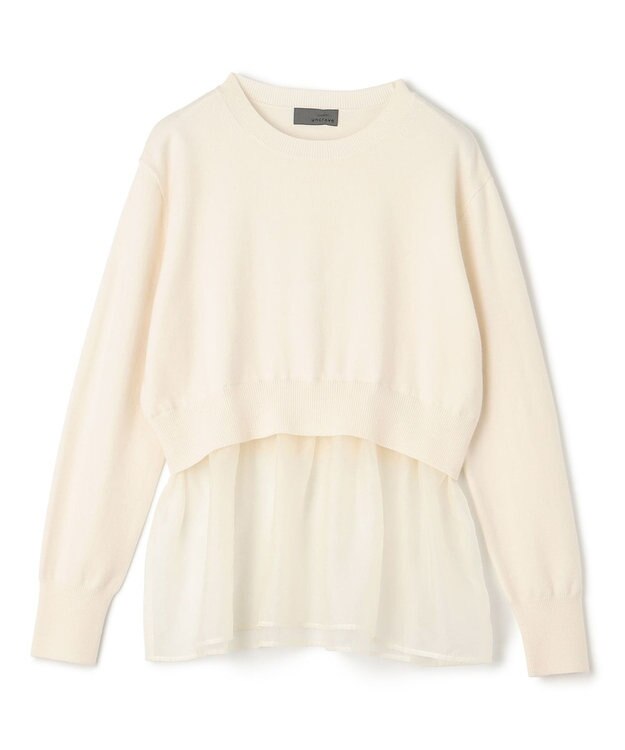 uncrave ウール ナイロン ペプラム ニット（uncrave STANDARD） エクリュ