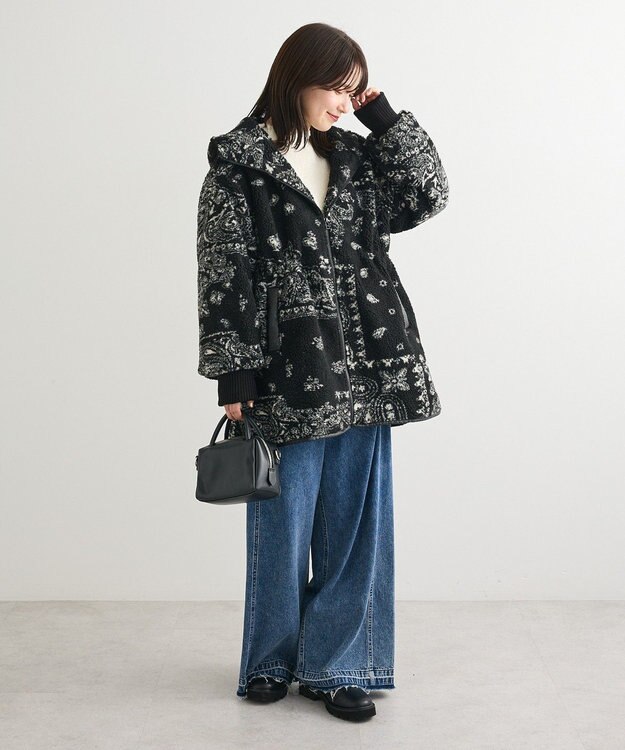 Green Parks ■ＥＳＣＡＲ　ペイズリーボアフードコート Black