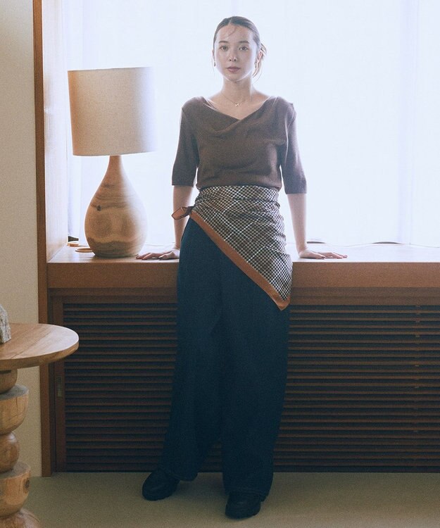 earth music&ecology ドレープニットプルオーバー Brown