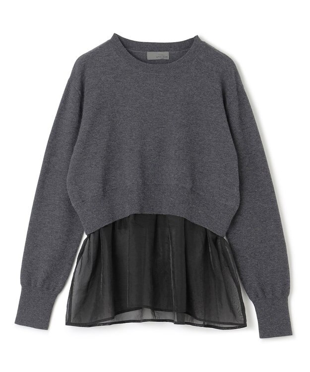 uncrave ウール ナイロン ペプラム ニット（uncrave STANDARD） チャコール