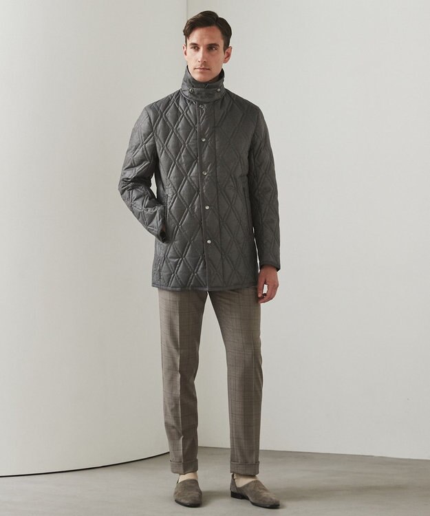 GOTAIRIKU 【仕事で着用可】ブライトシャンブレー キルティング ドレスダウン ベージュ系8