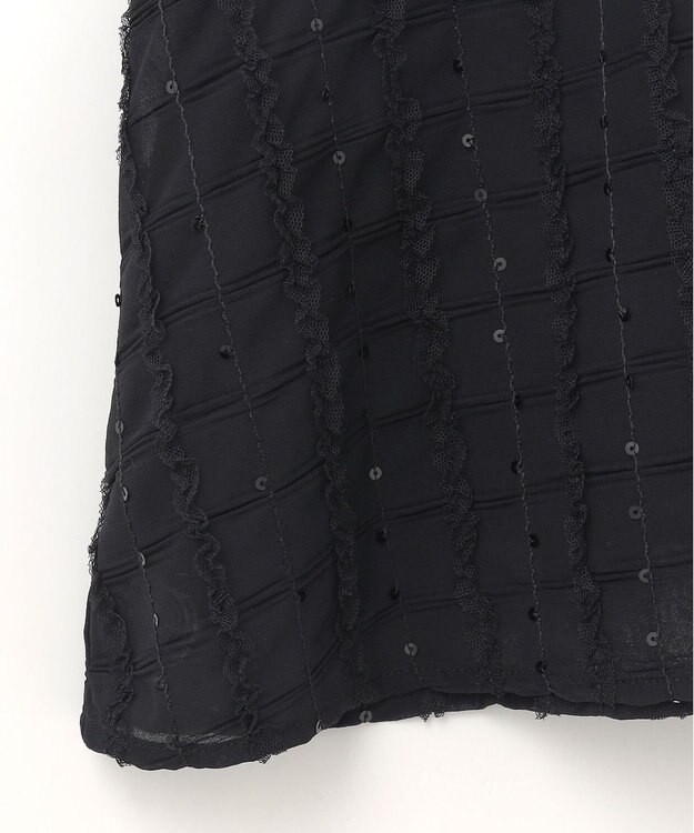 GRACE CONTINENTAL チュールフリルフレアトップ ブラック