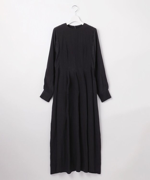 23区 【GOLD LABEL】シルクワッシャー 長袖ワンピース ブラック系