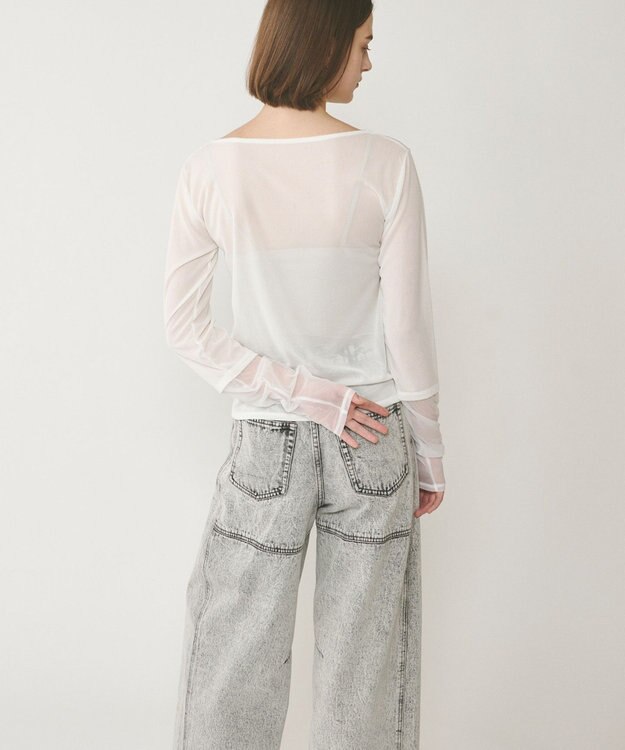 GRACE CONTINENTAL シアーアセテートカットトップ ホワイト