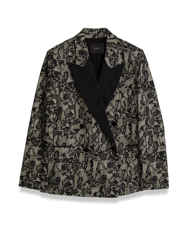 JOSEPH パッチワークレース　ダブルブレステッドジャケット Comet Combo