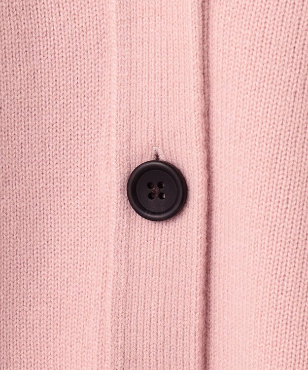 UNFILO 【洗える】クロップド Vネック カーディガン ピンク