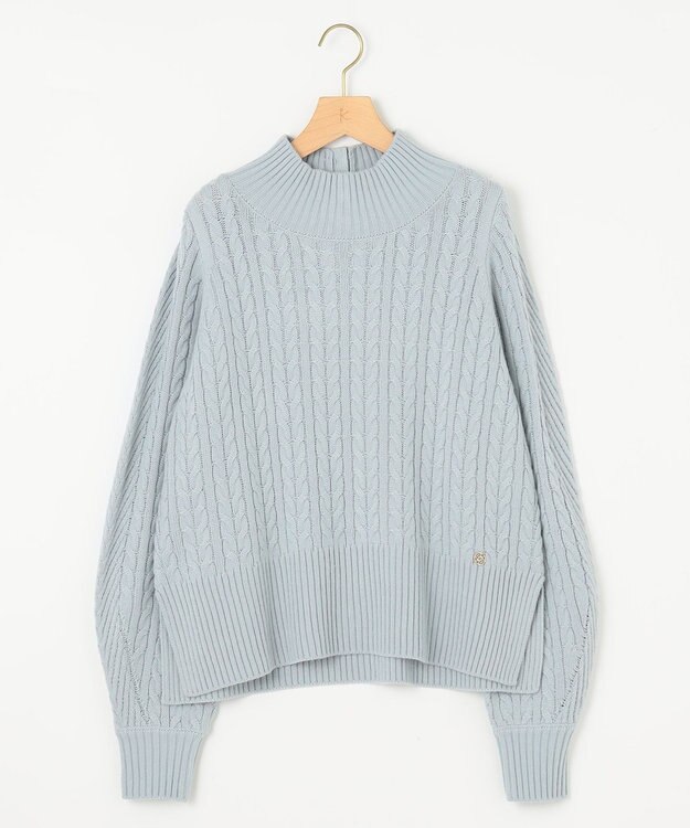 組曲 バルキーケーブル ニット サックスブルー系