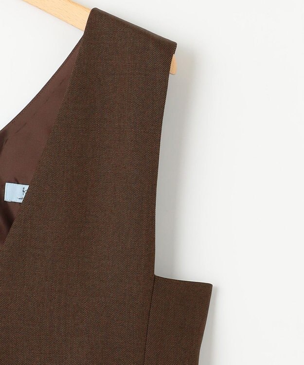 組曲 ウールライクスポンディッシュ ジャンパースカート ダークブラウン系3