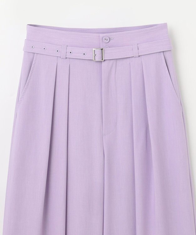 GRACE CONTINENTAL ツータックベルトワイドパンツ ラベンダー