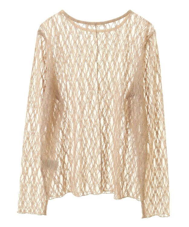 Green Parks パネルラインレースカットプルオーバー Light Beige