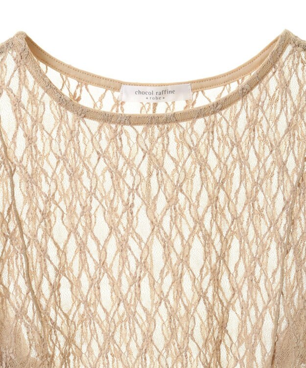 Green Parks パネルラインレースカットプルオーバー Light Beige