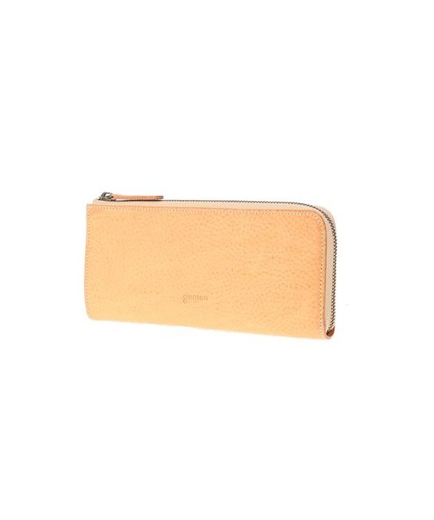 genten トスカ Lファスナー長財布 ヌメベージュ