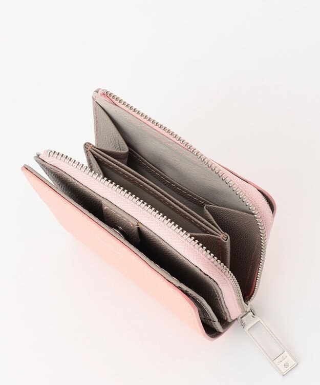 airlist 【収納力・バイカラー】コンパクト二つ折り財布　Stella　ステラ サーモンピンク×トープ