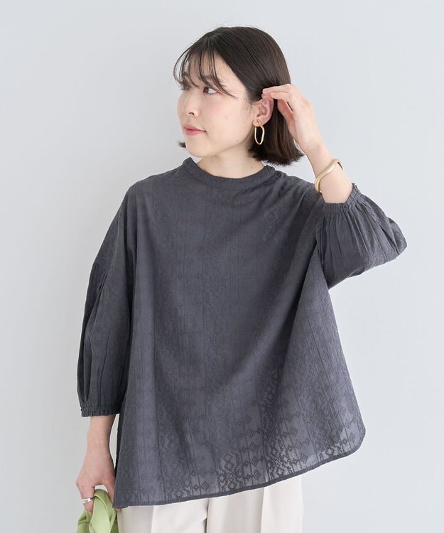 Green Parks Ｉ　ＳＥＴ２点　刺繍ブラウス＋タンクトップ Charcoal Gray