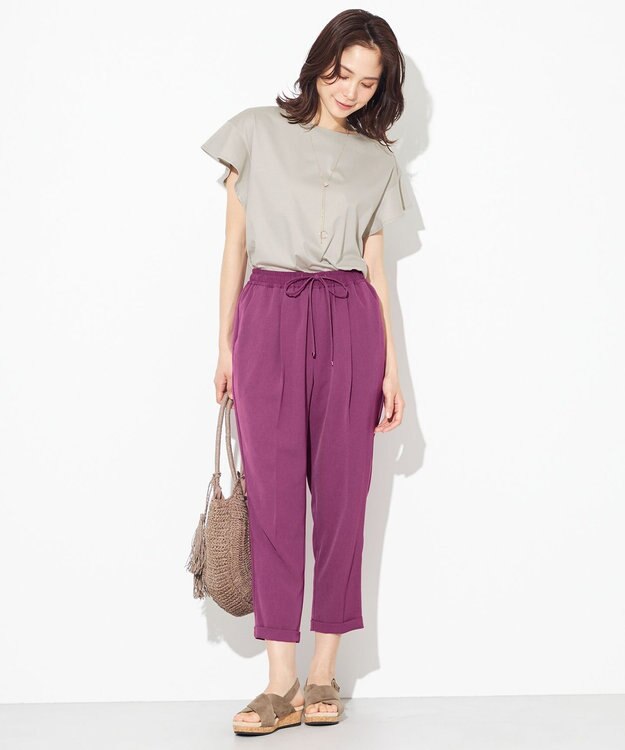 ANY 【接触冷感・UVケア】イージーケア美脚 パンツII パープル