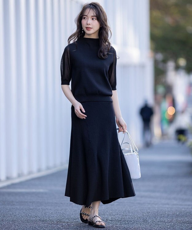 ANY SIS 【好印象企画】ニット セットアップ ネイビー