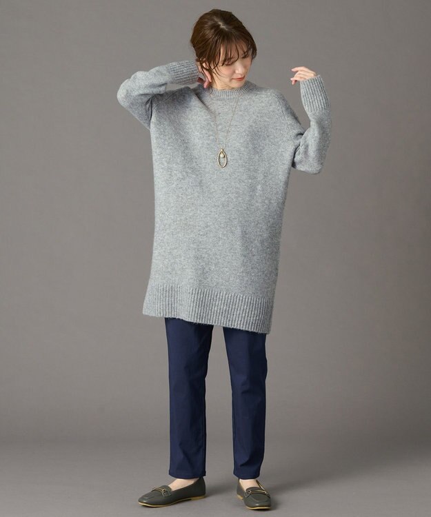 ANY ニットチュニック ライトグレー