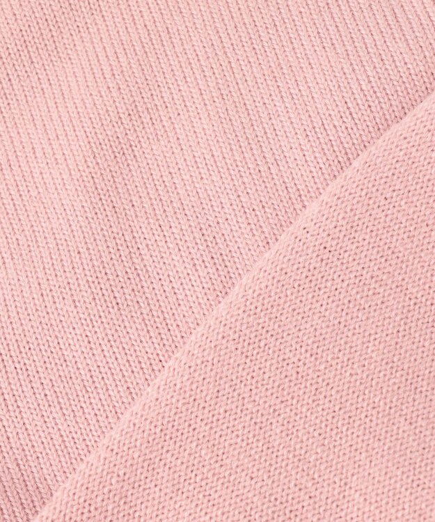 UNFILO 【洗える】クロップド Vネック カーディガン ピンク