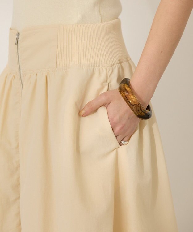 AMERICAN HOLIC 撥水加工 フロントZIPフレアスカート Ecru