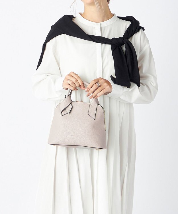 LA BAGAGERIE 【maison vert】 【超軽量/多収納】リボンハンドル2WAYバッグ ライトグレー