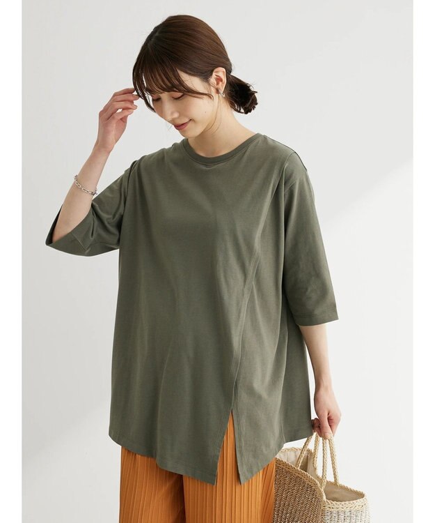 Green Parks アシメトリーデザインチュニック Light Khaki