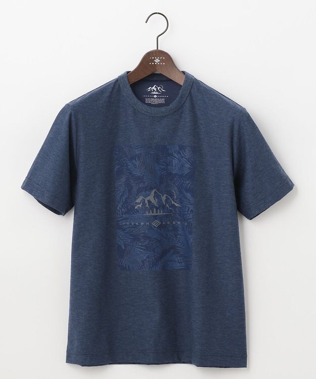 JOSEPH ABBOUD MOUNTAIN 【UNISEX】スラブリーフプリント Tシャツ ブルー系