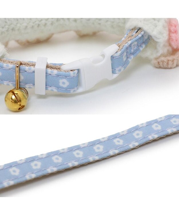 PET PARADISE ペットパラダイス 猫首輪 お花編み S / M ホワイト