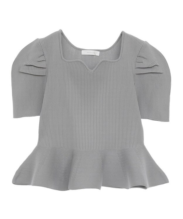 Green Parks ・ｓｗｉｎｇ　ｂｙ　ハートネックペプラムニット Off White