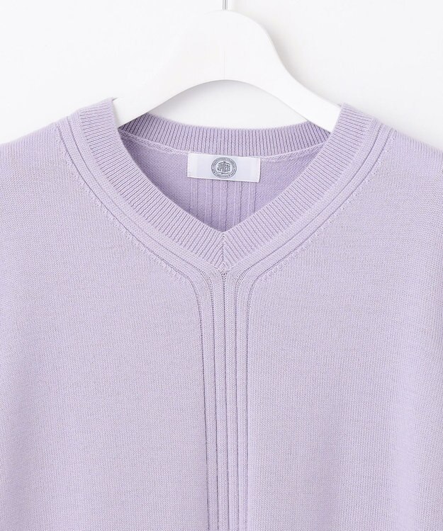 J.PRESS LADIES CLEAR LIGHT WOOL Vネック ニット ふじ色系