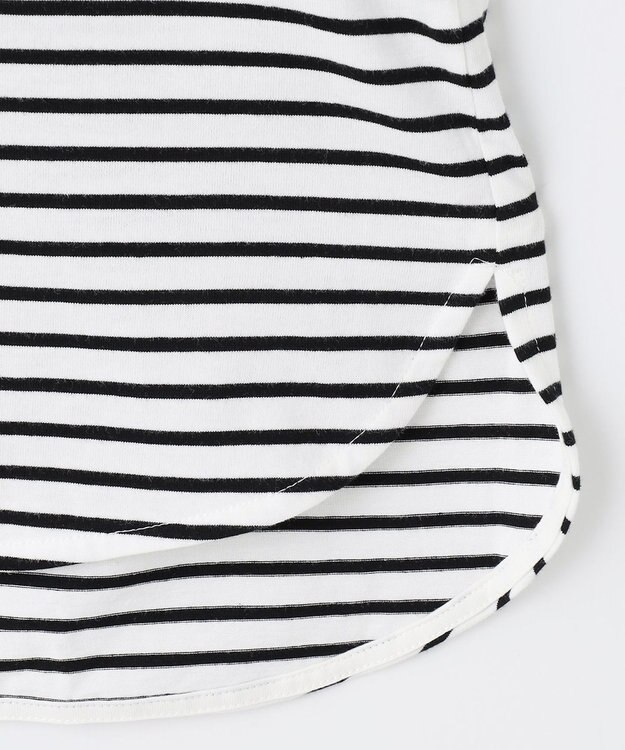 ANY モックネックプルオーバー ボーダー