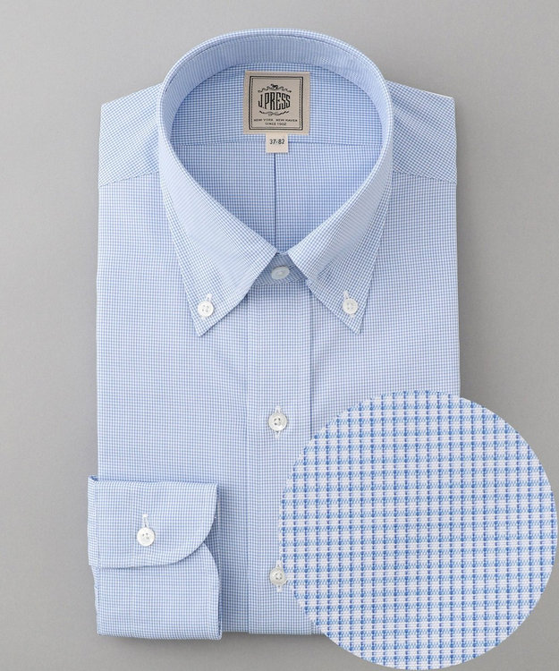 J.PRESS MEN 【Single Needle Tailoring / 形態安定】ブロードチェック シャツ / B.D. サックスブルー系3