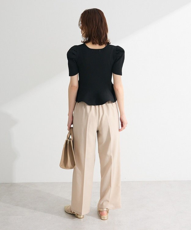 Green Parks ・ｓｗｉｎｇ　ｂｙ　ハートネックペプラムニット Off White