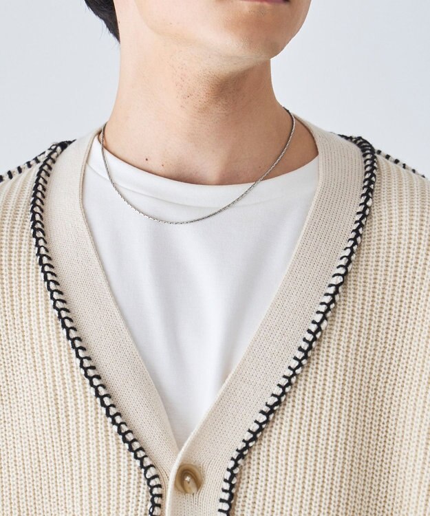 WEGO ハンドステッチカーディガン ホワイト