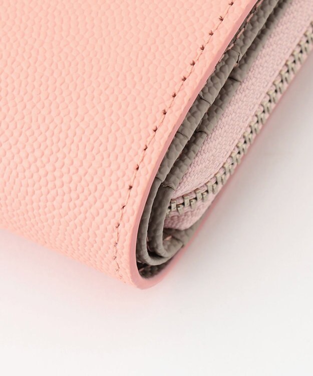 airlist 【収納力・バイカラー】コンパクト二つ折り財布　Stella　ステラ サーモンピンク×トープ