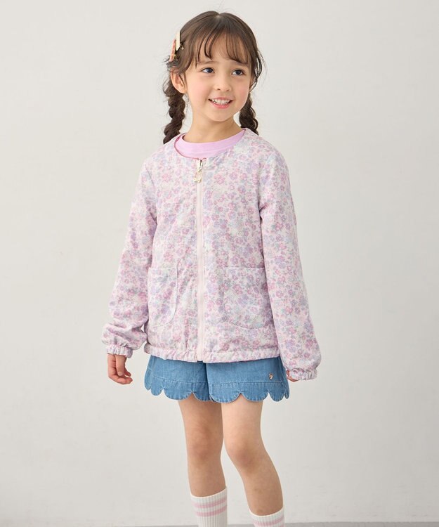 ANY KIDS 【フード取り外し/洗濯機可能】撥水加工リバーシブルゾン ピンク