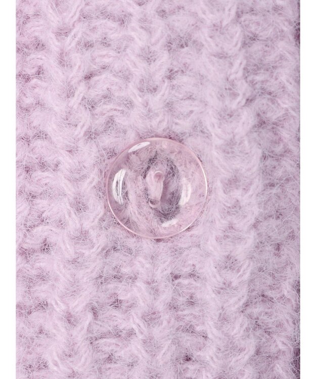 earth music&ecology ヘアリーショートニットカーディガン Lavender