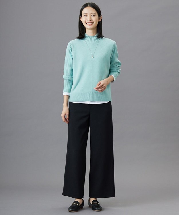 J.PRESS LADIES 【洗える】CASHBIT NEO ハイネックニット ミントブルー系