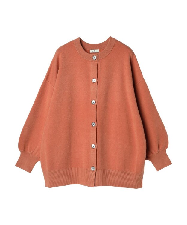 earth music&ecology やわらかタッチミドル丈カーディガン Orange