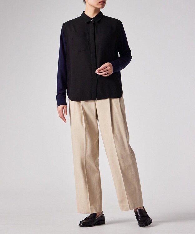 Paul Smith バイカラー シャツコンビ ニット ブラック