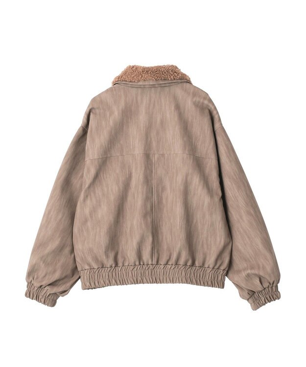 CRAFT STANDARD BOUTIQUE フェイクレザー衿ボアブルゾン Beige