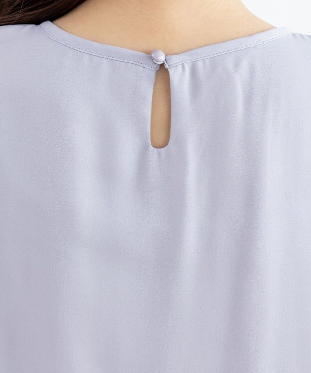 Tiaclasse 【洗える】ピンタックレースブラウス グレー