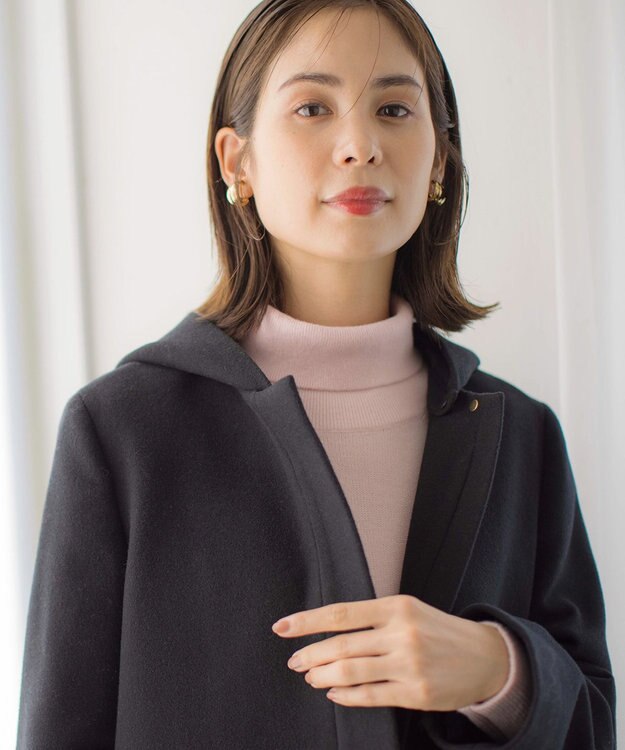 組曲 【2WAY・WEB限定】ウールカシミヤミックス ハイネックニット ピンク系